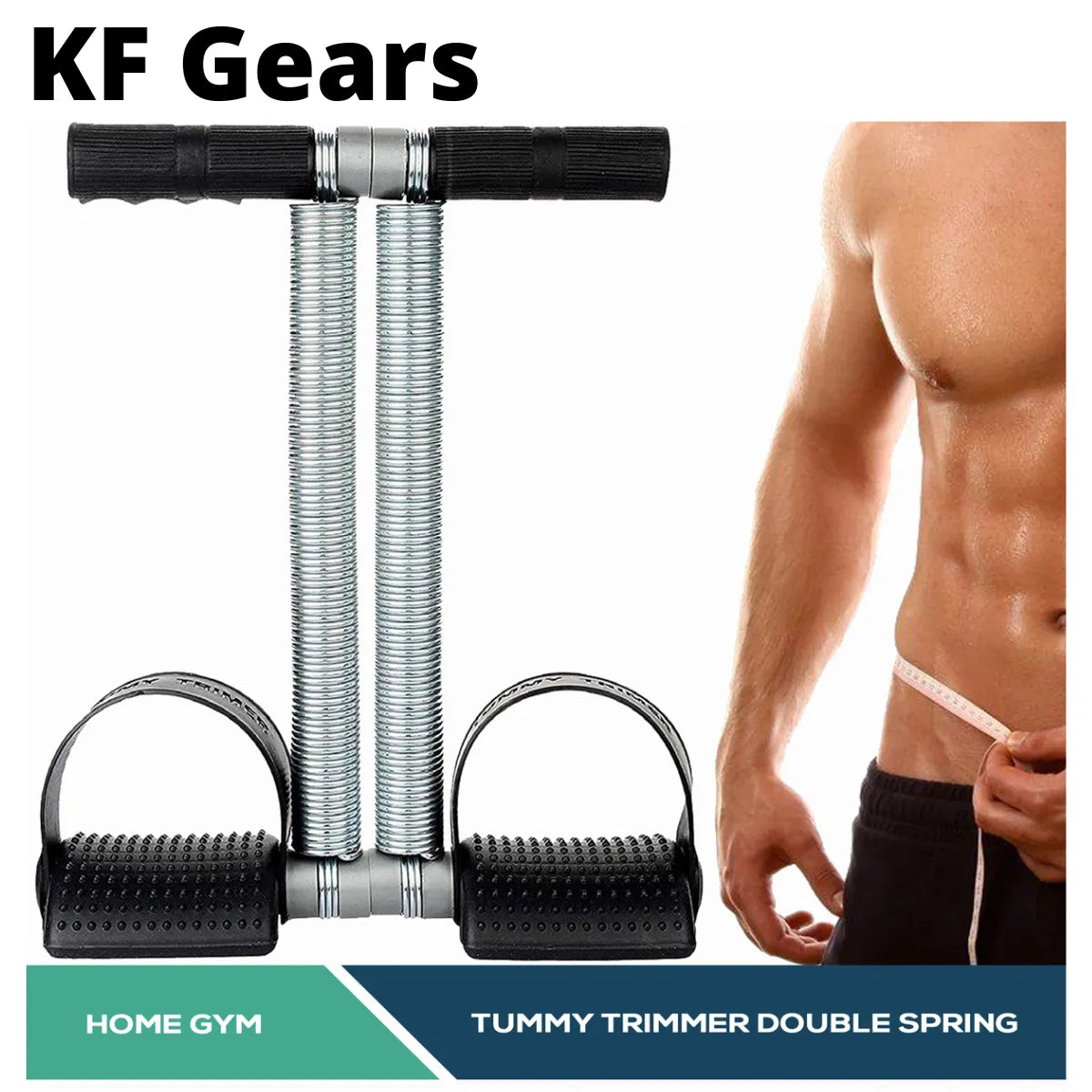 Tummy Trimmer for Men & Women | Belly Fat Burner & Body Shaper | Home Gym Workout Equipment | Single & Double Spring Ab Exerciser | Weight Loss & Arm Muscle Builder