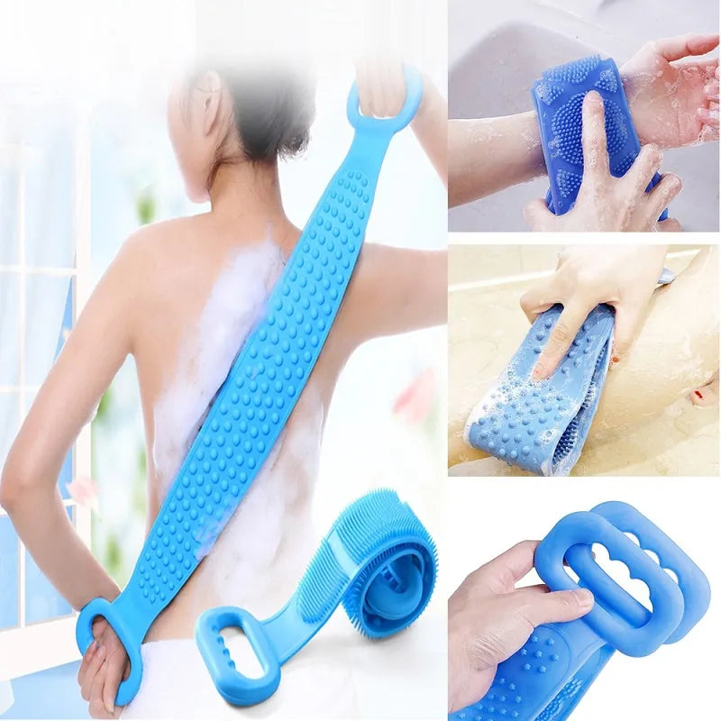 Silicone Bath Body Brush | Soft Exfoliating Shower Scrubber | Body Cleaning Massage Brush | Reusable, Hygienic & Easy to Clean