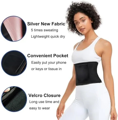 Sweat Waist Trimmer Belt for Men & Women | Tummy Control Slimming Belt | Hot Shaper Body Trainer | Premium Corset Shapewear for Fat Burn & Waist Shaping