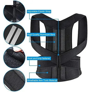 Iron Strip Posture Corrector Belt for Men & Women | Adjustable Back Support Belt | Shoulder & Spine Alignment Brace | Back Pain Relief Belt for Better Posture